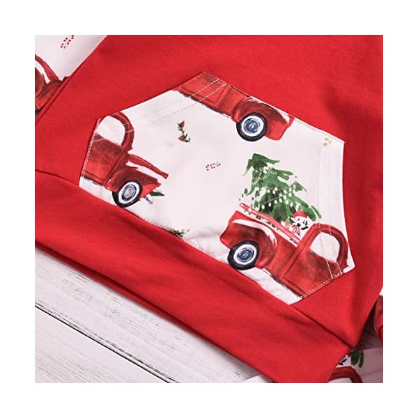 ZOELNIC Baby Girls Boys Outfit Hooded Pocket Tops + Plaid Pants Clothes Set - Image 6