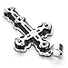 MENDINO Mens Biker Heavy Large Cross Stainless Steel Pendant Necklace with 22 inches Chain
