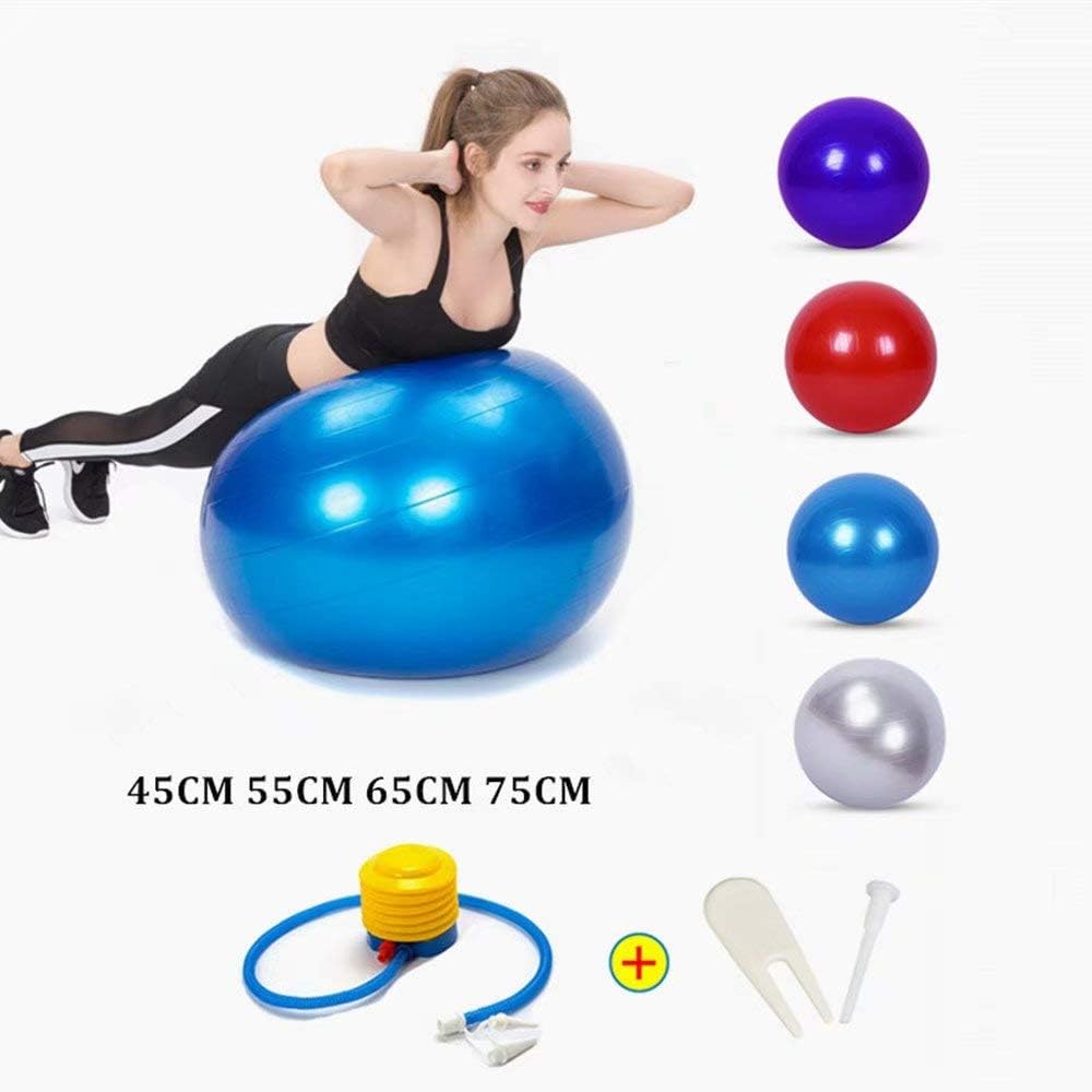 Fatapaese Exercise Ball（45cm-75cm）–Extra Thick Eco-Friendly & Anti-Burst Material Supports Over 2200lbs – Stability Ball for Home, Gym, Chair, Birthing Ball