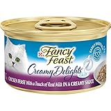 Purina Fancy Feast Pate Wet Cat Food, Creamy Delights Chicken Feast in a Creamy Sauce - (24) 3 oz. Cans
