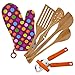 Lefty's Kitchen Tool Set Includes Left Handed Can Opener, Oven Mitt and 4 Bamboo Utensils, 6 Pcs.