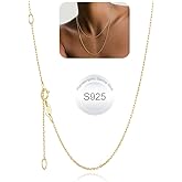 Silvora 925 Sterling Silver Chain Necklace 1.1/1.5mm Thin Silver Chain for Women-Sturdy & Shiny-Women's Chain Necklaces,Adjustable Length 16/18/20/22/24 Inches