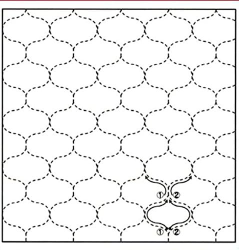 Sashiko Fabric - Pre-printed Sashiko Sampler - Hoshi-ami (Fish Net) # 005 WHITE