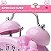 Plumeet Twin Bell Alarm Clock for Kids, Silent Non-Ticking Cartoon Quartz Loud Alarm Clock for Girls, Cute, Handheld Sized, Backlight, Battery Operated (Pink)