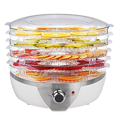 Food Dehydrator Machine - BPA Free Drying System With Five Nesting Tray - For Beef Jerky Preserving Wild Food and Fruit Vegetable Dryer in Home Kitchen (White) - Thumbnail 4