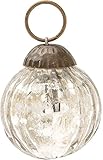 Luna Bazaar Mini Mercury Glass Ornament (Mona Design, 1-Inch, Silver) - Vintage-Style Decoration