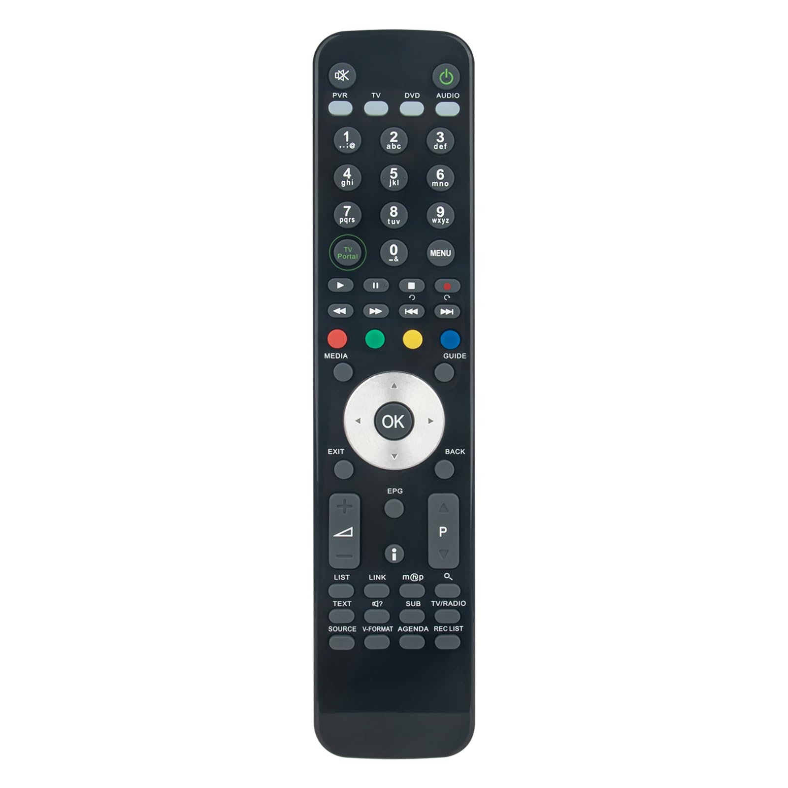 AULCMEET RM-F10 Replacement Remote Control Compatible with TIVUSAT HUMAX TIVUMAX PRO HD-6800S HD-6600S SAT/DTT