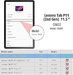 ALILANG Case for Lenovo Tab P11 2nd Gen 11.5 inch