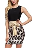 Zeagoo Women Sexy Sleeveless Tank Tops + Print High Waist Pencil Skirt