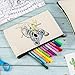 12 Pack Blank Canvas Pencil Case Pouch, Blank Makeup Bags for Vinyl Projects Sublimation DIY Your Own Pencil Case, Zipper Canvas Craft Bags, Cotton Multipurpose Pouch Bag, 7.8 x 5 Inch