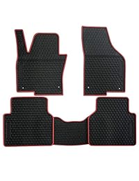 Biosp   Juego de alfombrillas de goma para Volkswagen VW Tiguan 2017 2018, todas las condiciones meteorológicas, delanteras y traseras, color negro, Negro