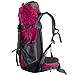 WASING 55L Internal Frame Backpack Hiking Backpacking Packs for Outdoor Travel Climbing Camping Mountaineering with Rain Cover - Red