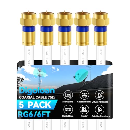Digoloan RG6 Coaxial Cable 6ft