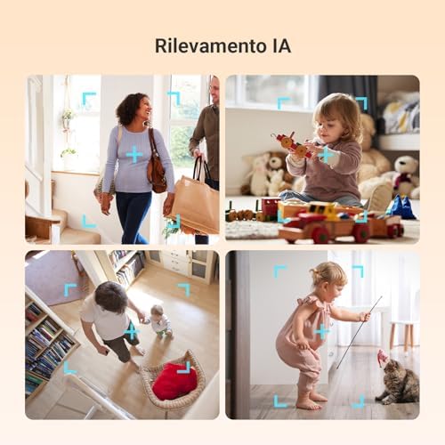 C6N G1 3K Telecamera Wi-Fi Interno, 5MP Videocamera Sorveglianza Interno Pan/Tilt/Zoom, Rilevamento di Persone, Visione Notturna a Colori con WDR, Chiamata Bidirezionale, WiFi 2.4Ghz