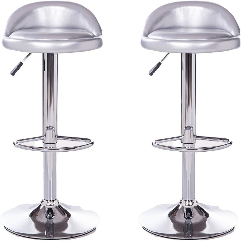 Best Bar Stool With Backrest, Black, Silver Color