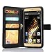 JUSUN BLU VIVO 5 Case, BLU VIVO 5 Wallet Case, Customized Leather Folio Stand Protective Wallet Case Cover for BLU VIVO 5 (Black)