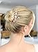 Mariell Handmade Rose Gold Bridal Hair Comb Headpiece with Pearls, Crystals & Hand-Enameled Matte Petals