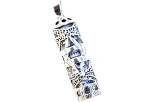 HOLYLAND SOUVENIR Sterling Silver 925 Mezuzah Pendant Inside Scroll Judaica Made Israel W-magen David on the Pendant