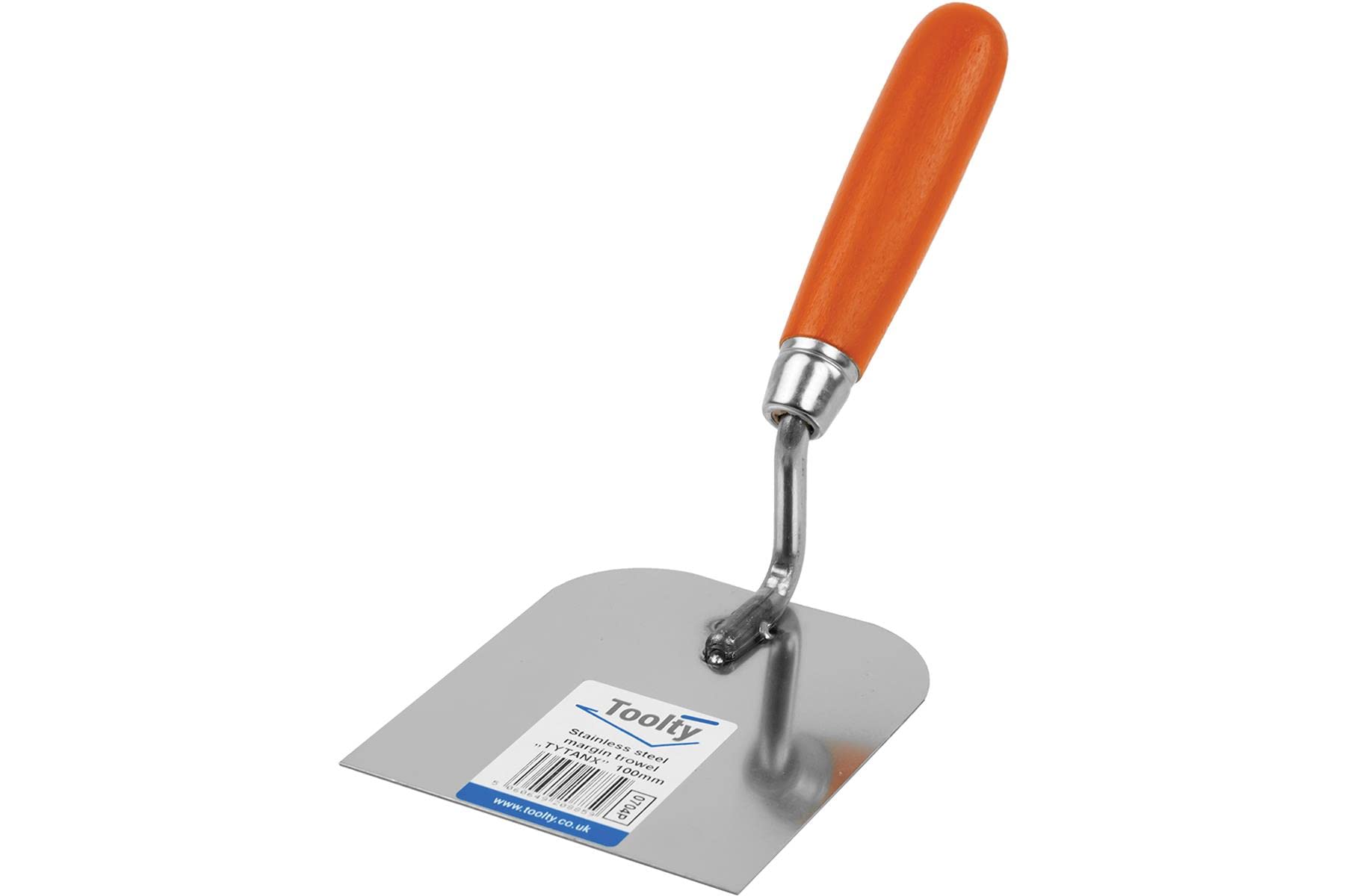 Toolty Stainless Steel Stucco Trowel, Wall Putty Trowel, Plastering Trowel, Finishing Trowel - 100mm - for Brickwork and Plastering - Wooden Handle, DIY - TLTY-0704P