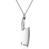 Miss Pink Chef Gift High Polished Stainless Steel Kitchen Knife Pendant Necklace Jewelry for Men Women