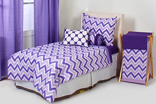 Bacati Mix and Match Zigzag Hamper, Purple