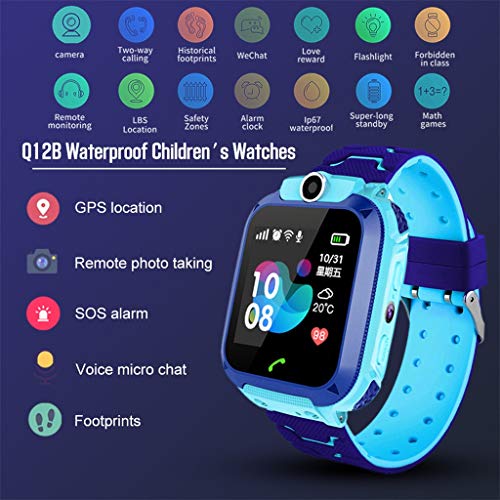 Aobiny Smart Watch for Kids,Positioning Kids Smart Watch, LPS Tracker Smartwatch Camera Games Flashlight SOS,Kids Waterproof Smart Watch Phone (Pink)