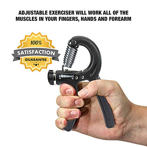 YOGU Forearm Hand Grip Strengthener Trainer Adjustable Resistance 20-80 Lb Workout Hand Exerciser for Athletes and Musicians Fitness Guitar Pianist Hand Rehabilitation Training Squeezer Grippers