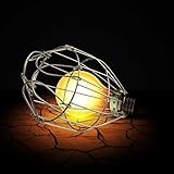 KINGSO Vintage Hanging Pendant Cage Light Fixture Metal Wire Lamp Guard