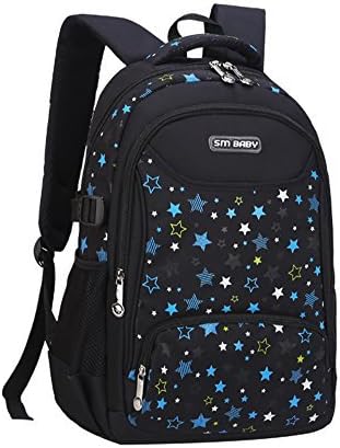 Children Nylon Star Pattern Print School Bag Backpack Travel Bag Book Bag For Teens