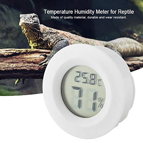 termómetro higrómetro para reptiles bicaquu, mini medidores electrónicos digitales de temperatura y humedad, pantalla lcd, indicador de temperatura redondo para incubadoras, criadoras, tanque de reptiles