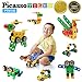 PicassoTiles Learning S.T.E.A.M. Engineering Toy Kit 100 Piece Building Block 3D Construction Stacking Set 100pc Educational Blocks w/Idea Book Included, Anchors, Motor Wheel, and Storage Box PTN100