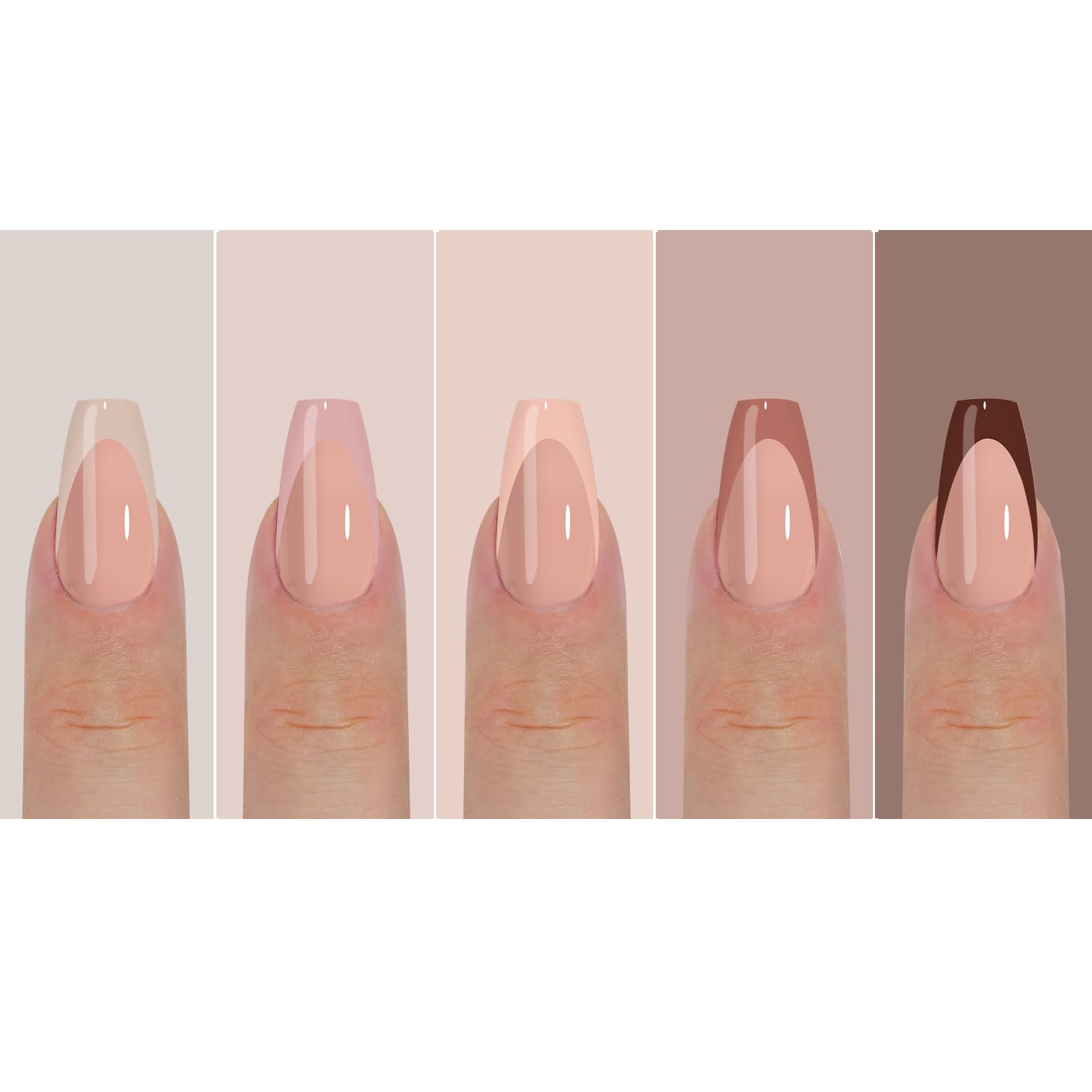 Photo 1 of 150pcs Maigitur French Gel Nails - Skin Tones French Tip Press on Nails, Medium Coffin Nail Tips Colorful, Soft Gel Nails Coffin False Nails in 15Sizes-Soak Off Acrylic Fake Nails Extensions…  2 pack