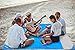 OUSPT Beach Blanket, Sand Free Picnic Outdoor Mat- 78.7''x82.6'' - Pocket Zippered Portable Waterproof Soft Fast Drying Oversize Blanket for 4-7 Persons Travel Camping Hiking (Blue)