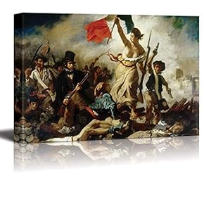 Liberty Leading The People by Eugene Delacroix Giclee Canvas Prints Wrapped Gallery Wall Art | Stretched and Framed Ready to Hang - 12"x 18"