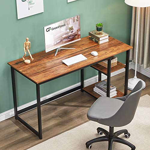 GreenForest Office Desk with 2-Tier Storage Shelves 47 inch Computer Desk Modern PC Laptop Workstation Study Working… - Image 2