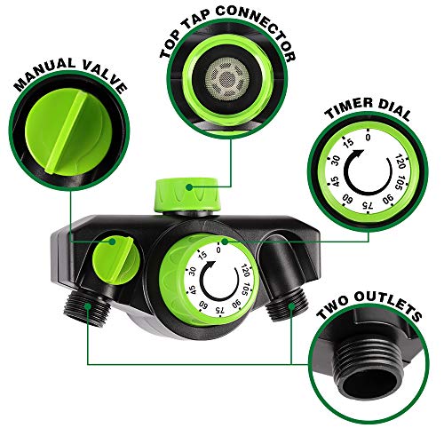 Kasonic Mechanical Watering Timer, 2 Ways Use, Durable High Impact