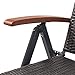 Tangkula Wicker Chaise Folding Back Adjustable Aluminum Rattan Lounger Recliner Chair W/Wheels (Brown)