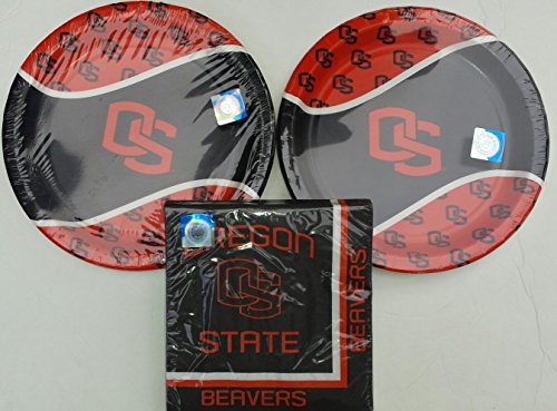NCAA Oregon State Beavers Tailgate Party Plates (16) Napkins (20)