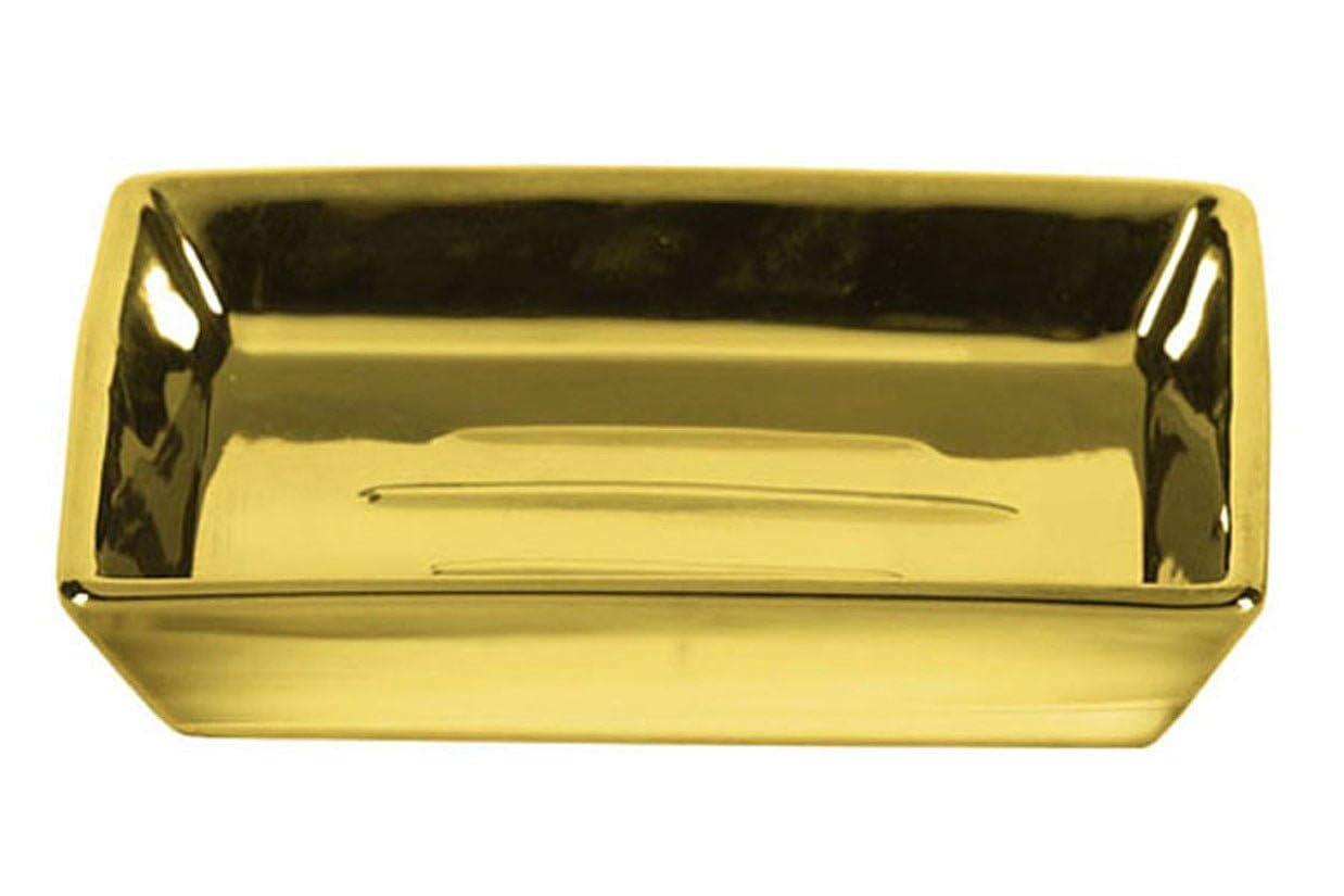 Kleine Wolke Glamour Soap Dish, Gold Porcelain