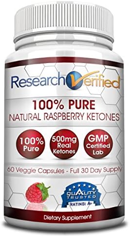 Research Verified Raspberry Ketones - 60 Capsules (One Month Supply) - 100% Pure Natural Raspberry Ketones -1000mg/day- 365 Day 100% Money Back Guarantee-Try Risk Free for Fast and Easy Weight Loss