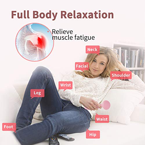 Personal Mini Mushroom Wand Massager - Small Cordless Rechargeable Electric Handheld Vibrating Magic Massager for Back, Neck, Foot, Shoulder, Leg, Body Relief, Sports Recovery, Muscle Ache (Pink)