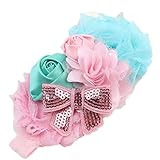 Great Deal(TM) Cloth Baby Girls Rose Flower Sequins Bow-knot Headband 1 Piece Light Blue