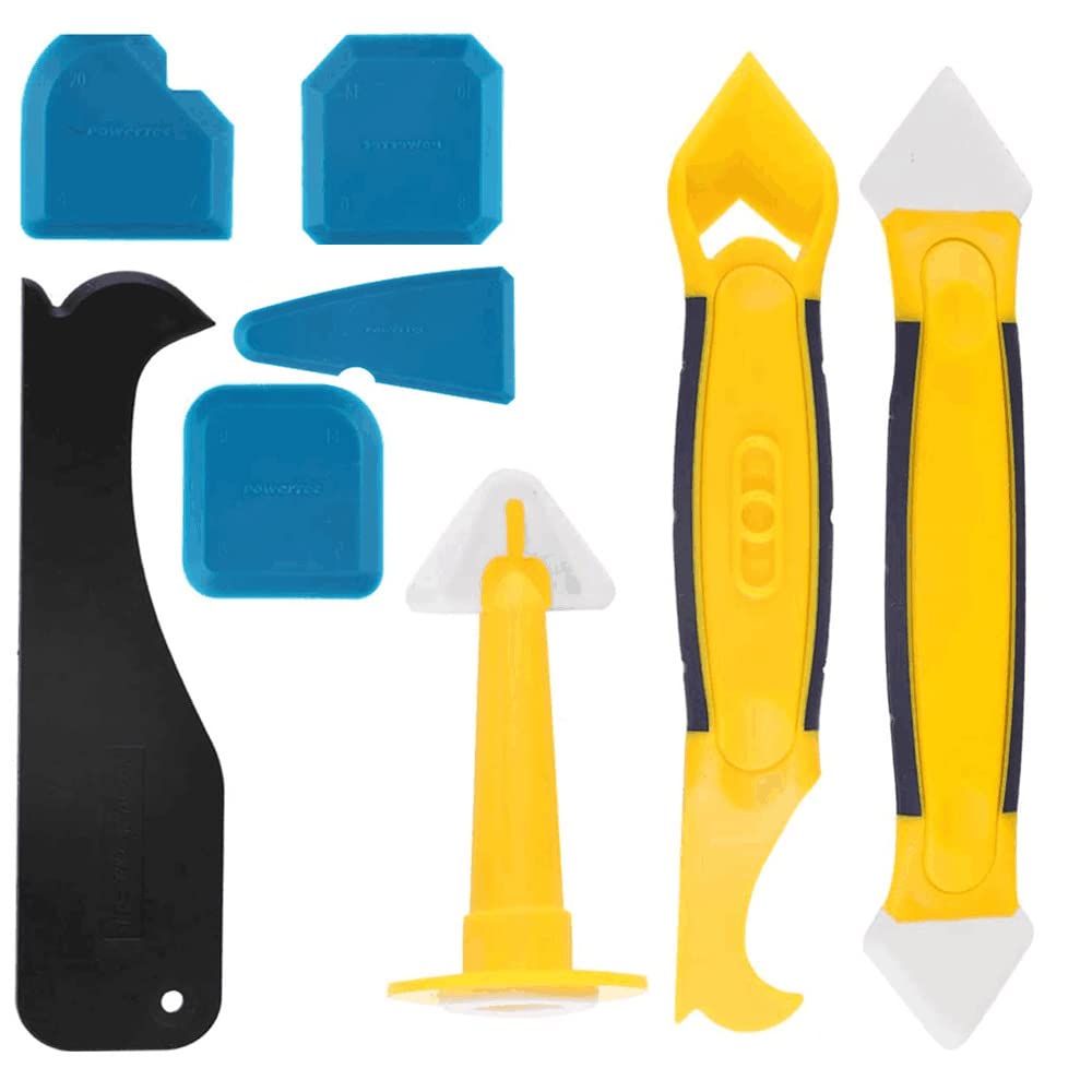 CENPEK 8Pcs Caulking Tool - Caulk Remover Grout Removal Tool,3 in 1 Tool Tool, Grout Tool for Kitchen Bathroom Window, Sink Joint