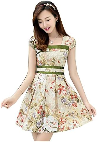 Amazon Co Jp Top ワンピース ドレス キュート 白 ホワイト フラワー 花柄 レディース トップス オリジナルミニタオル付き型番ab76 M 服 ファッション小物