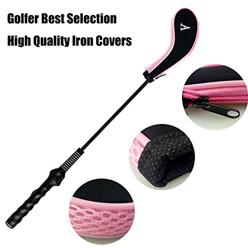 Golf Club Head Covers,Zippered Headcovers for Golf Clubs Iron Covers with Interchangeable Number Tag 10Pcs Aree