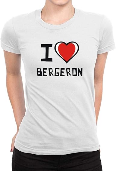 Idakoos I Love Bergeron Bicolor Heart Women T-Shirt : Amazon.co.uk: Clothing