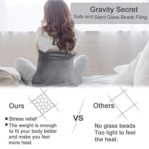 Joofo Heating Pad for Neck & Shoulder Pain Relief,Adjustable Size with Magnet & Button Closure,Neck Heating Pad with 4 Heat Settings, Heated Pad with Auto Shut Off 22" x 23"- Grey - Thumbnail 3