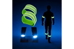 Adjustable Reflective Armband 4-Pack with Secure Fit, Visible Strips for Running, Cycling, Walking, Car Handle and Leg and Ar