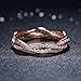 BAMOER Rose Gold Plated Eternity Promise Rings Wedding Jewelry 925 Sterling Silver with CZ,Size 8