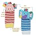 Daisy Baby Rattle Toy, Animal Wrists Rattle & Foot Finder Socks Toy Gift Set, Baby Foot Rattle Organic Cotton Socks for Infant and Toddler - Elephant and Pig (4 Pieces)